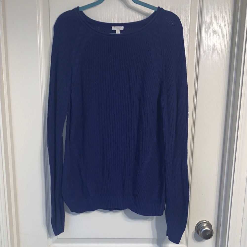 Talbots Blue Crew Neck Sweater Knit Casual